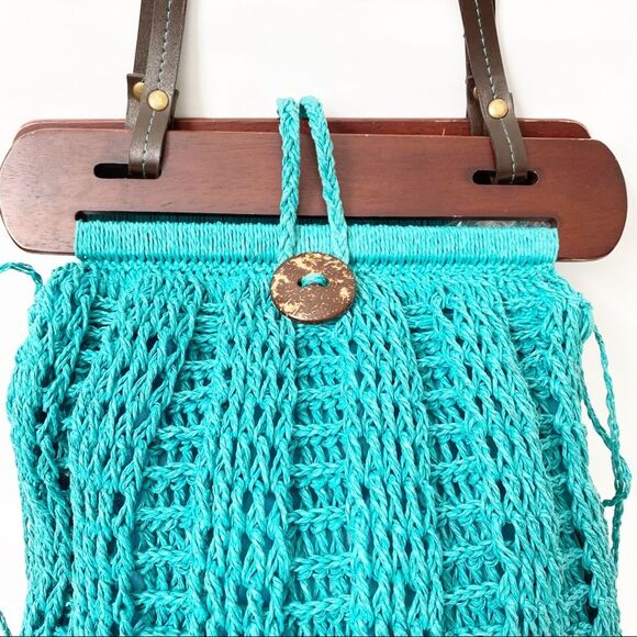 Cappelli Straworld Teal Paper Purse Bag - Picture 3 of 10